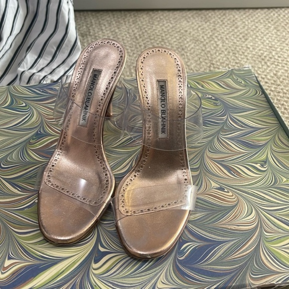 Manolo Blahnik Transparent Strap Heels